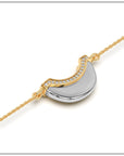 Luna Mini Bracelet - White & Yellow Gold with Diamond Pave Detail