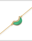 Luna Mini Bracelet - Malachite with Diamond Pave Detail