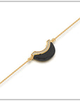 Luna Mini Bracelet - Onyx with Diamond Pave Detail