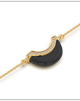 Luna Mini Bracelet - Onyx with Diamond Pave Detail