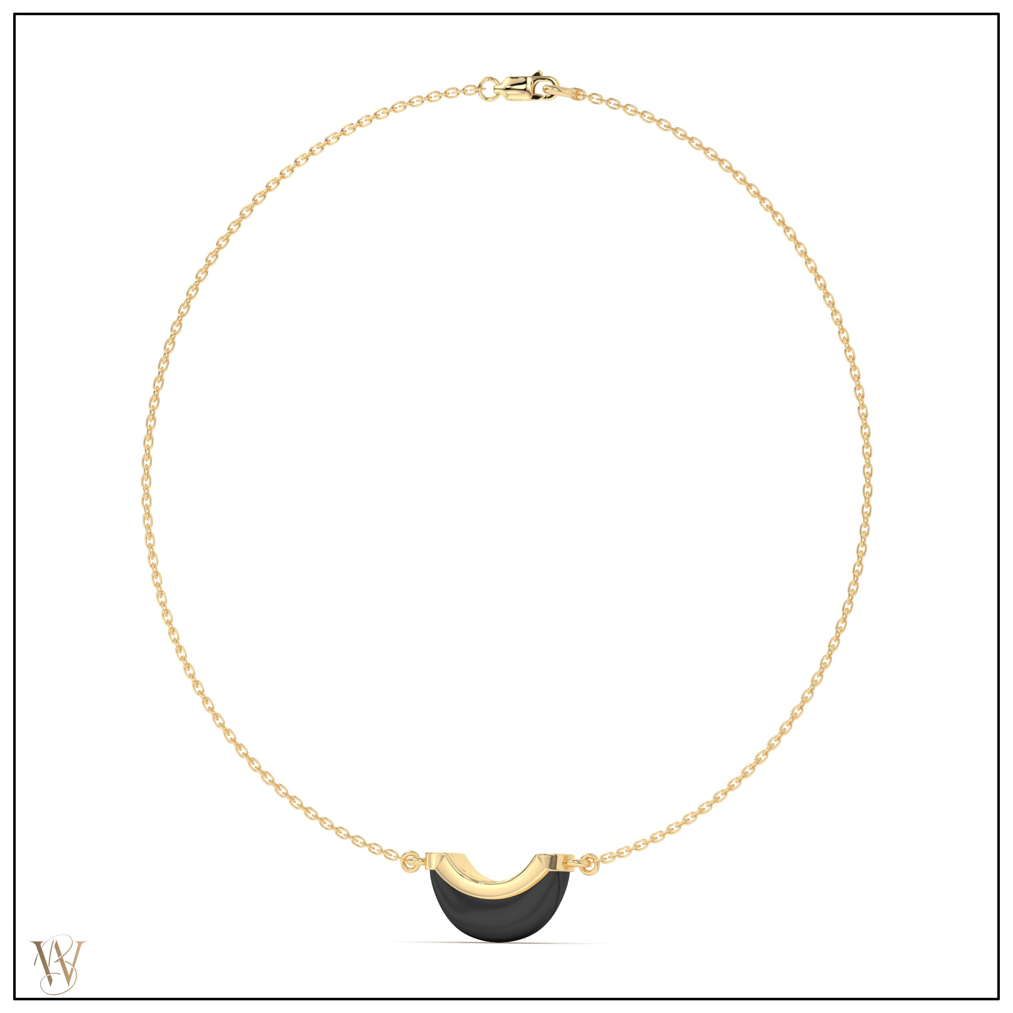 Luna Mini Necklace - Onyx