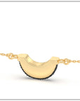 Luna Mini Necklace - Gold with Black Diamond Pave