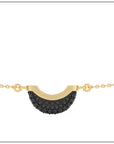 Luna Mini Necklace - Gold with Black Diamond Pave