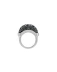 Luna Mini Ring - Silver with Black Diamond Pave