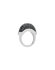 Luna Mini Ring - Silver with Black Diamond Pave