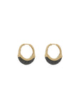 Luna Small  Hoops - Gold with Black Diamond Pave