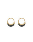 Luna Small  Hoops - Gold with Black Diamond Pave