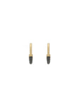 Luna Small  Hoops - Gold with Black Diamond Pave