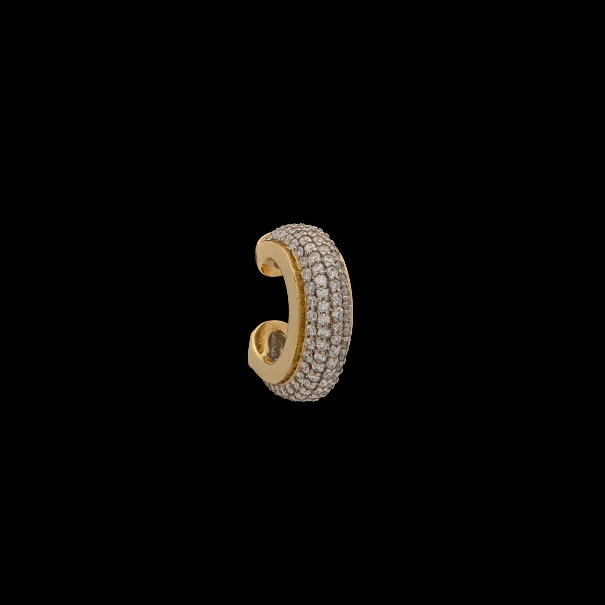 Luna Gold Earcuff - White Diamond Pave