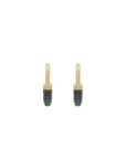 Luna Medium  Hoops - Gold with Black Diamond Pave