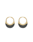 Luna Medium  Hoops - Gold with Black Diamond Pave