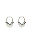 Luna Medium Hoops - Silver with Black Diamond Detail