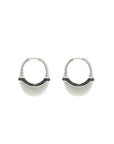 Luna Medium Hoops - Silver with Black Diamond Detail