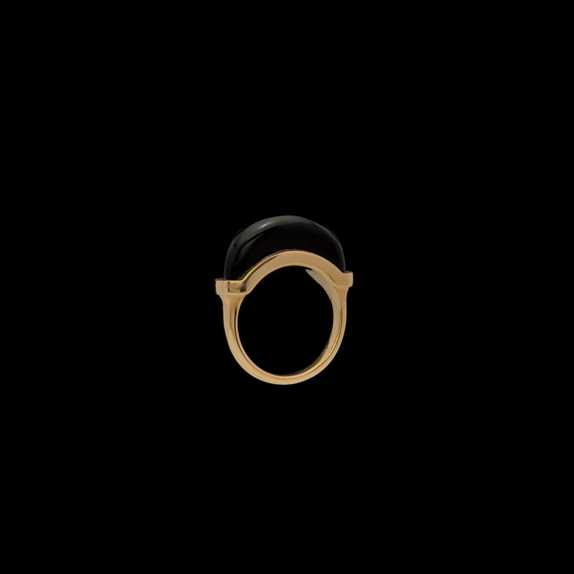 Luna Mini Ring - Gold Onyx