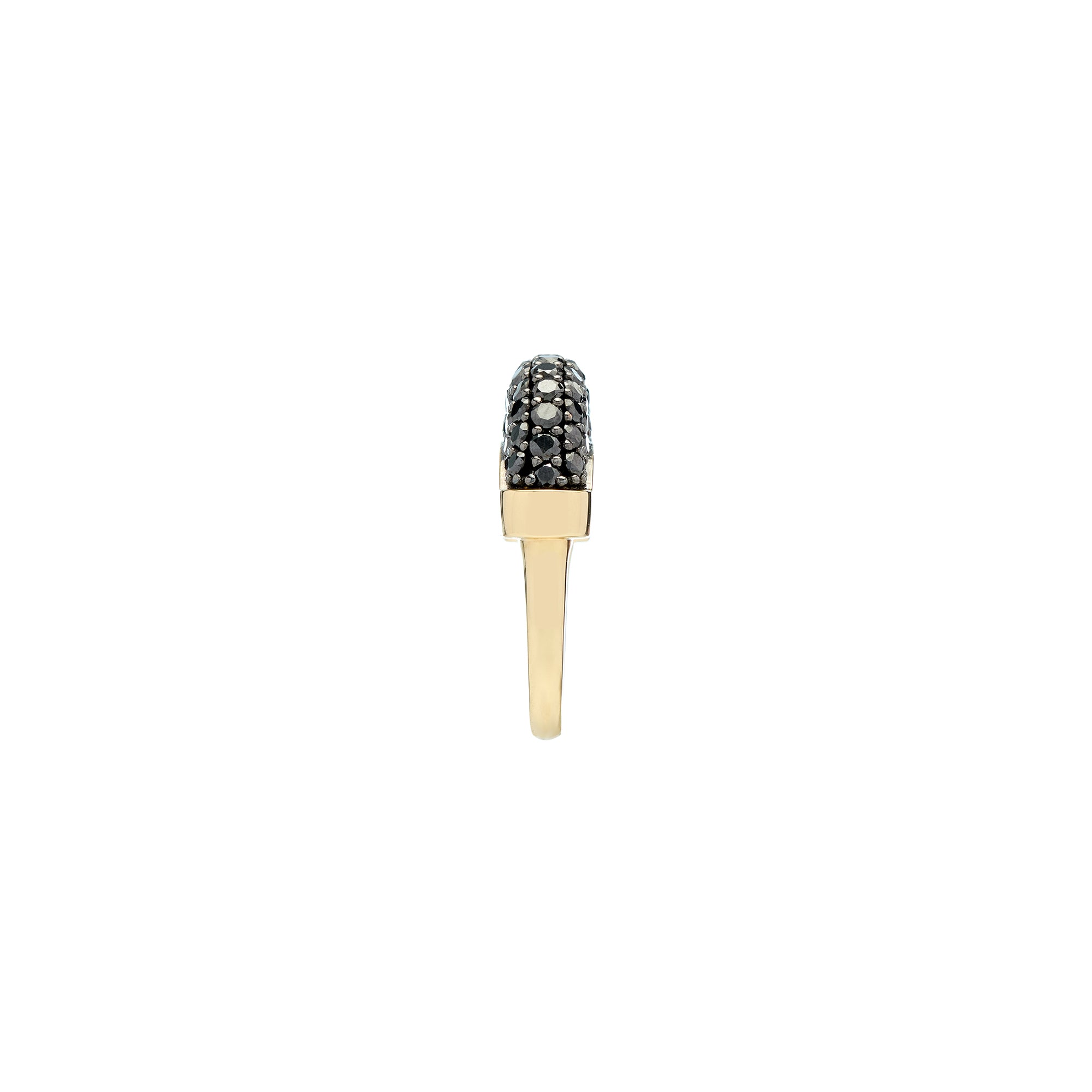 Luna Mini Ring - Gold with Black  Diamond Pave