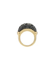 Luna Mini Ring - Gold with Black  Diamond Pave