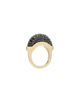 Luna Mini Ring - Gold with Black  Diamond Pave