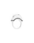 Luna Mini Ring - Silver with Black Diamond Detail