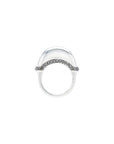Luna Mini Ring - Silver with Black Diamond Detail