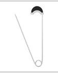 Luna Pin -  Silver with Black Onyx