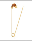Luna Pin - Tiger Eye with Diamond Detail