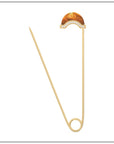 Luna Pin - Tiger Eye with Diamond Detail