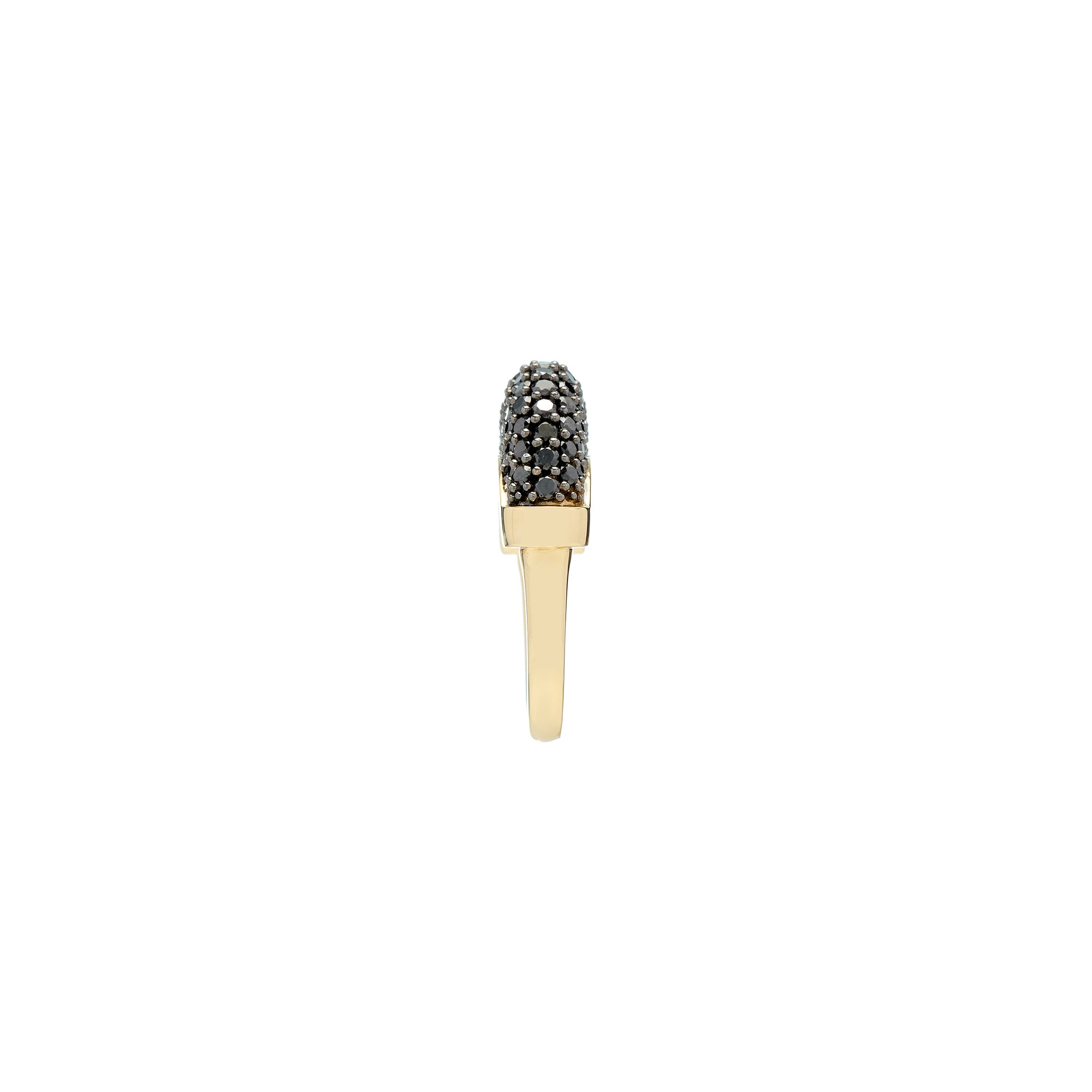 Luna Ring - Gold with Black Diamond Pave