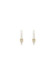 Luna X-Small Hoops - Silver/Gold with Diamond  Detail