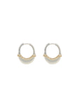Luna X-Small Hoops - Silver/Gold with Diamond  Detail