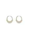 Luna Small Hoops - Silver/Gold with Diamond Detail