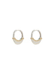 Luna X-Small Hoops - Silver/Gold with Diamond  Detail
