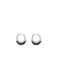 Luna X-Small Hoops - Silver with Black Diamond Pave