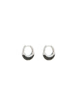 Luna X-Small Hoops - Silver with Black Diamond Pave