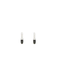 Luna X-Small Hoops - Silver with Black Diamond Pave