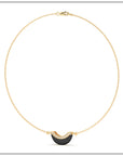 Luna Mini Necklace - Onyx & Diamond Pave Detail