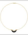 Luna Mini Necklace - Onyx & Diamond Pave Detail