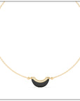 Luna Mini Necklace - Onyx & Diamond Pave Detail