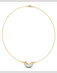 Luna Mini Necklace - White & Yellow Gold with Diamond Pave Detail