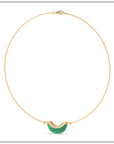 Luna Mini Necklace - Malachite & Diamond Pave Detail