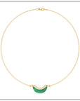 Luna Mini Necklace - Malachite & Diamond Pave Detail