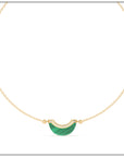 Luna Mini Necklace - Malachite & Diamond Pave Detail