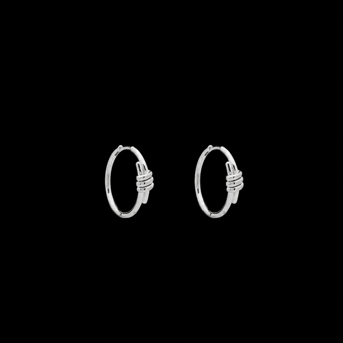 Eclipse Medium  Hoops - Silver