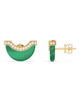 Luna Stud - Malachite & Diamond Pave Detail