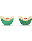 Luna Stud - Malachite & Diamond Pave Detail