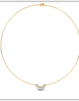 Luna Mini Wire Necklace - White & Yellow Gold with Diamond Pave Detail