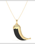 Wyld Dorian Horn - Yellow Gold and Black Onyx