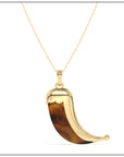 Wyld Dorian Horn - Yellow Gold and Tiger Eye