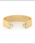 Doppia Wide Luna Cuff - Yellow Gold with White Gold Detail