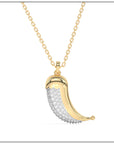 Wyld Dorian Horn - Yellow Gold and Diamond Pave