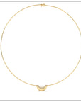 Luna Mini Wire Necklace - Gold with Diamond Pave Detail